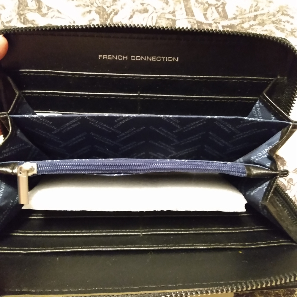 French Connection Adiana Monogram bucket shoulder bag camilla studs wall… - Picture 12 of 16